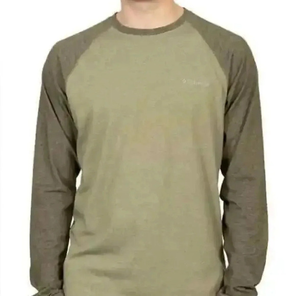 Columbia Men's Long Sleeve Raglan Tee Sage Heather XL - Picture 3 of 10